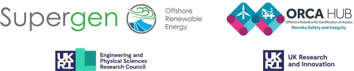 Supergen ORE HUb and ORCA logos with EPSRC and UKRI logo